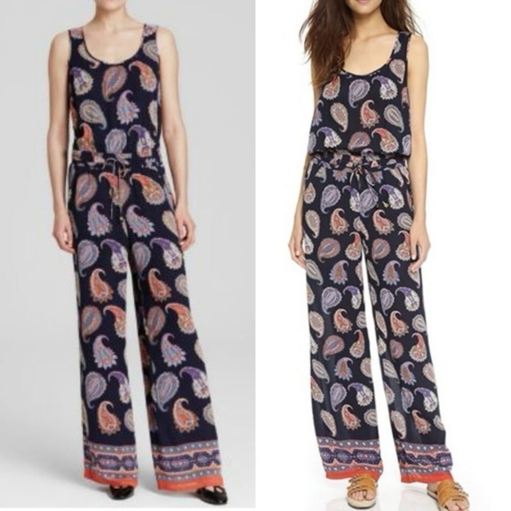 TORY BURCH SILK PAISLEY JUMPSUIT